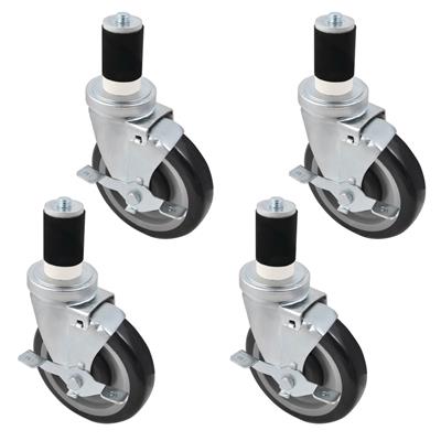 BK Resources 5" Casters with Brake Set of 4 - 5SBR-RA-PLY-PS4