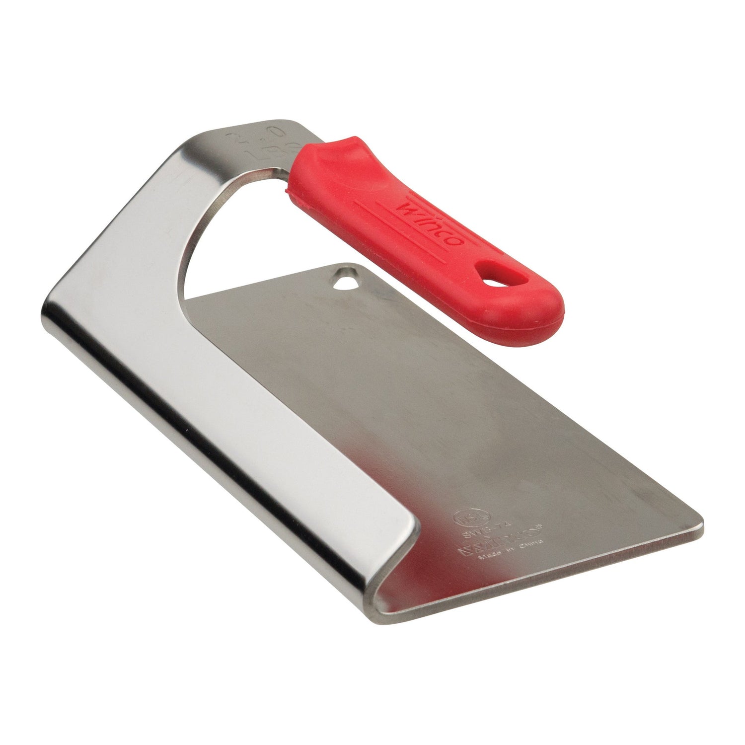 Winco SWS-74 - One-Piece 18/8 Stainless Steel Steak Weight with Silicone Sleeve, 2-lbs