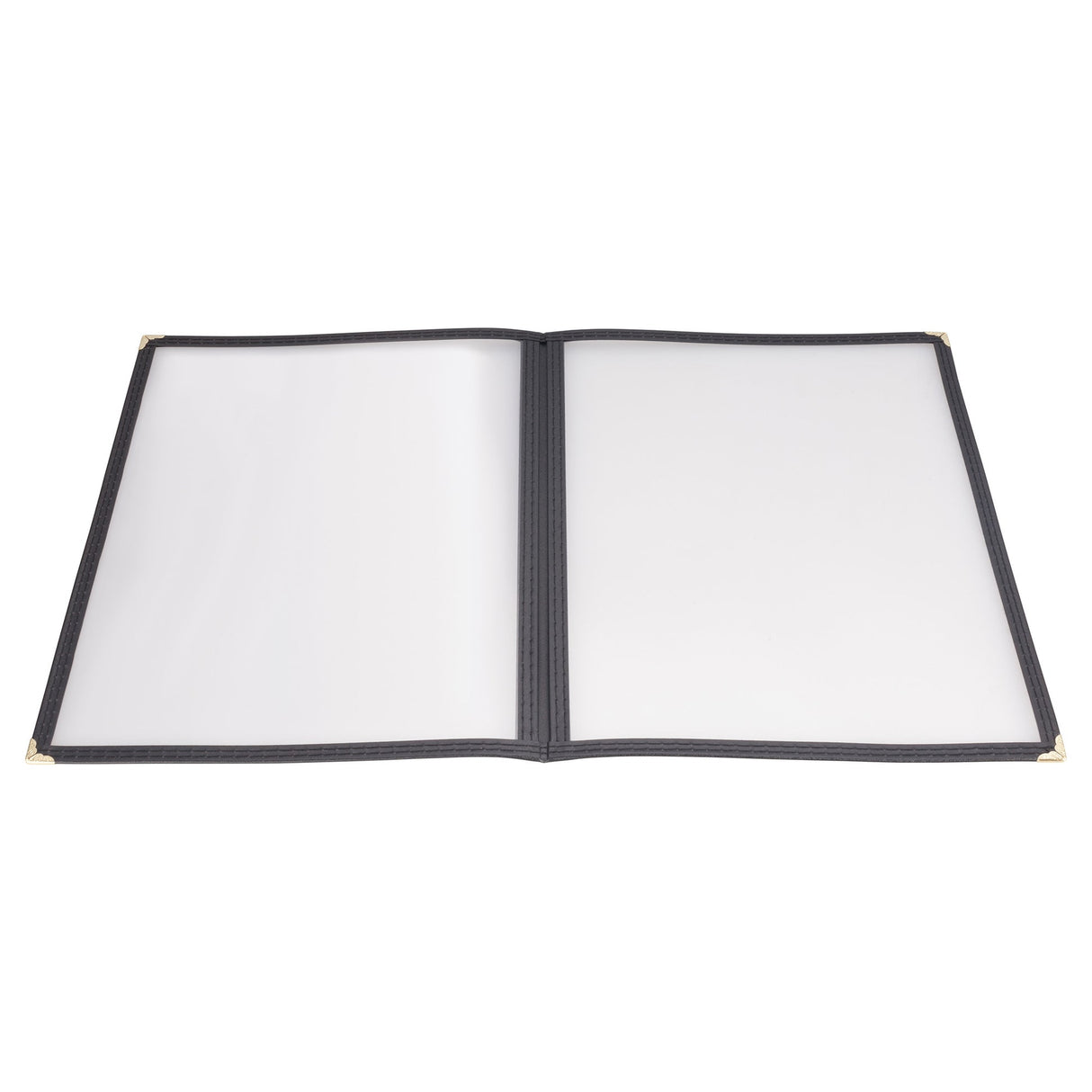 Winco PMCD-9K - Book-Fold Double Panel Menu Cover - Black, 9-3/8 x 12-1/8