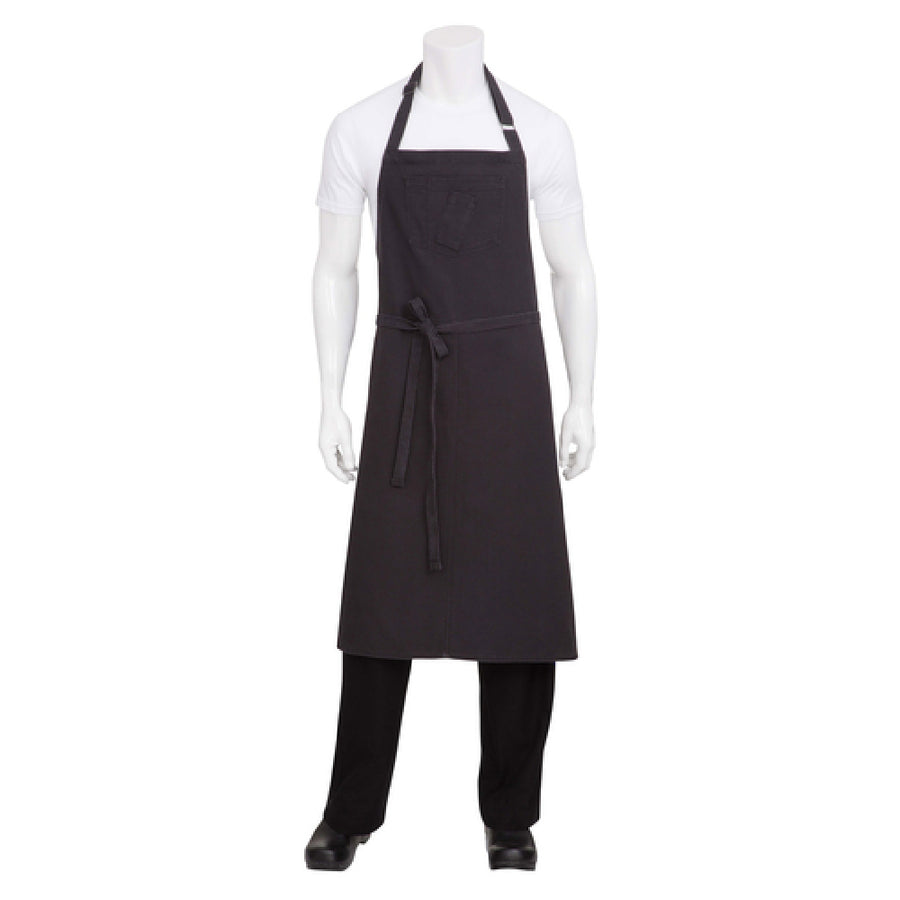 Chef Works 40"L x 39"W Rockford Chefs Bib Apron With Adjustable Metal Neck Buckle - ABCKV003-SGY-0