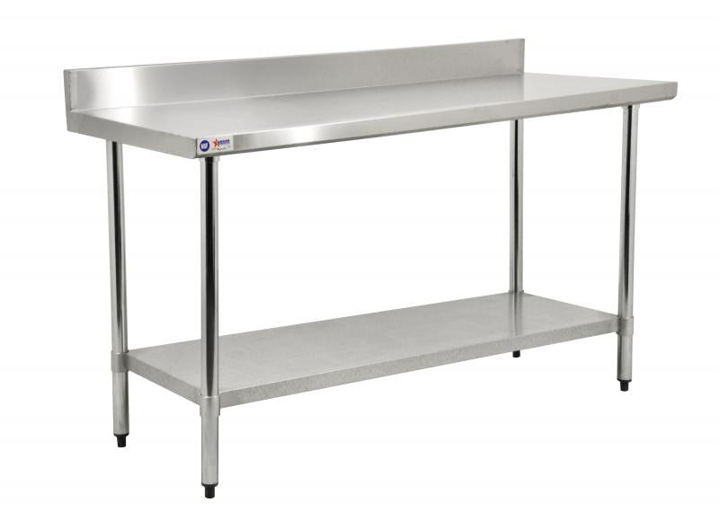 Omcan 30″ x 48″ Stainless Steel Work Table with 4″ Backsplash