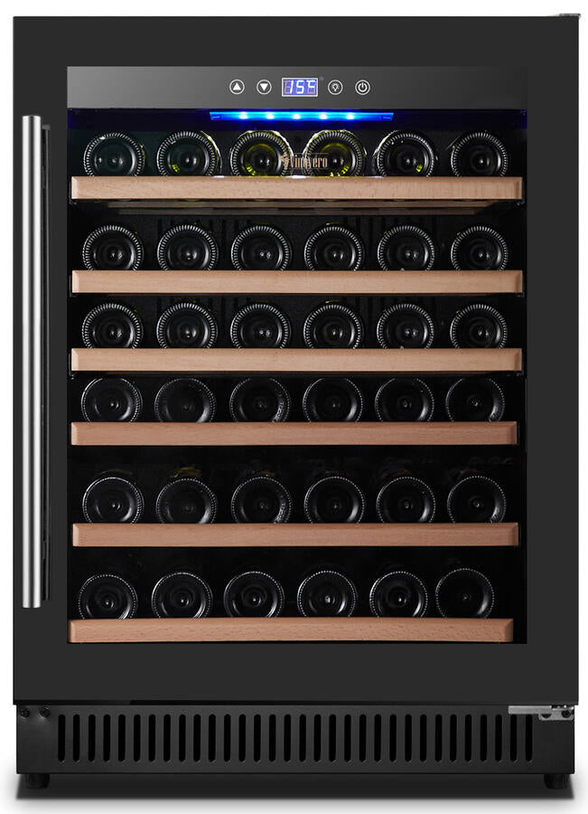 Vinovero 23" Single Zone Wine Cooler with 51 Bottle Capacity and Black Full Glass Door