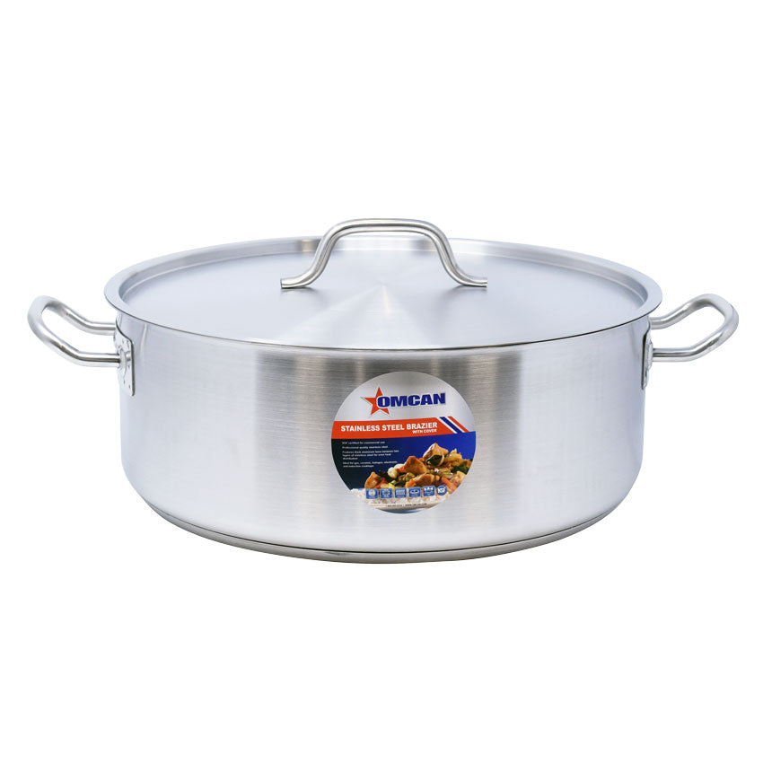 Omcan 20 QT Stainless Steel Brazier with Cover