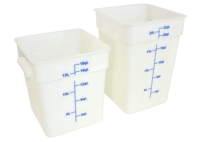 Omcan 4 QT Polypropylene White Square Food Storage