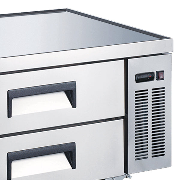Omcan 52″ Stainless Steel Refrigerated Chef Base with 2 Drawers – 258L (9 cu.ft.) Capacity – 110V, 1/4 HP