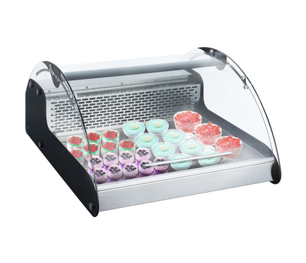 Omcan 27″ Curved Glass Countertop Refrigerated Display with 118L Capacity