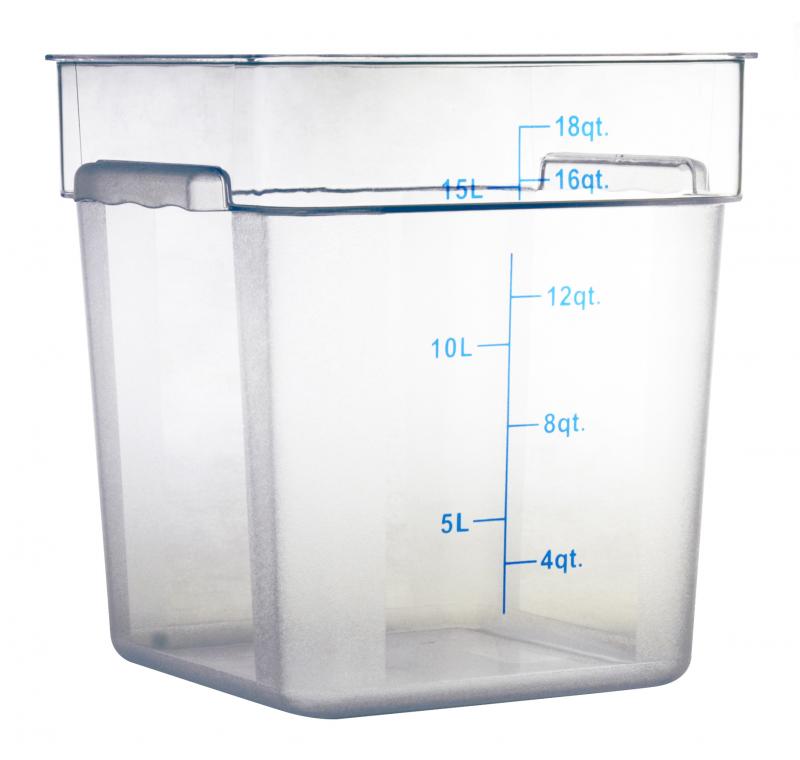 Omcan 18 QT Polycarbonate Clear Square Food Storage Container