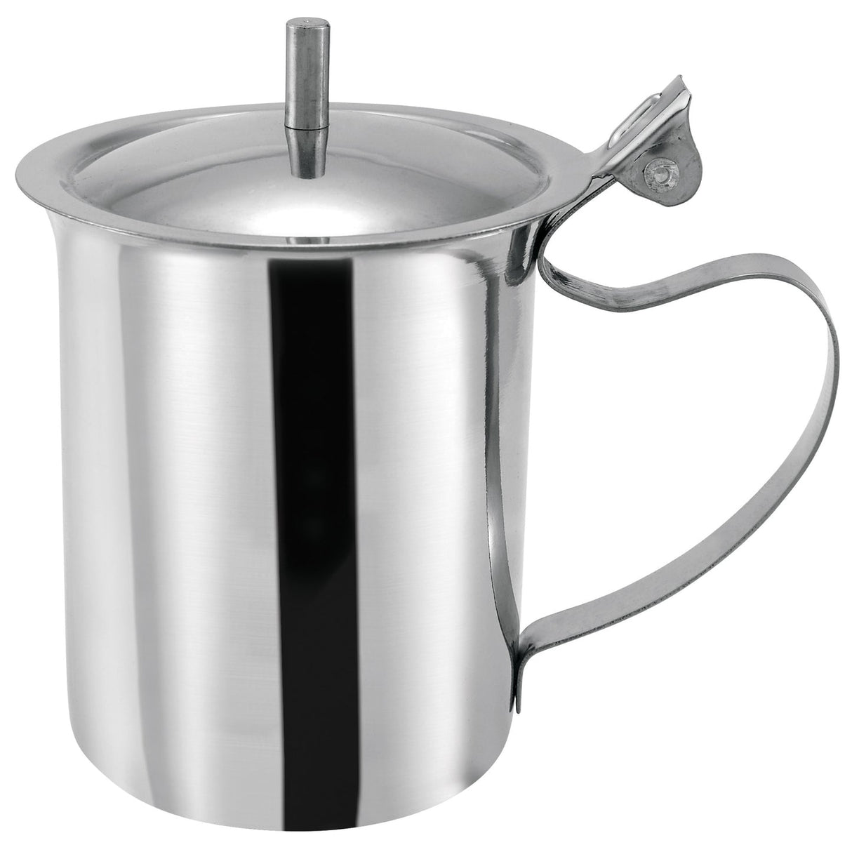 Winco SCT-10 - 10oz Creamer Server with Knob, Stainless Steel