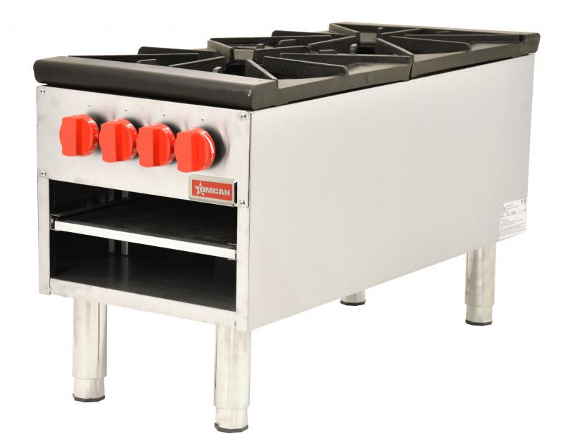 Omcan Dual Burner Stock Pot Range 200,000 BTU – Natural Gas with LP Conversion Kit