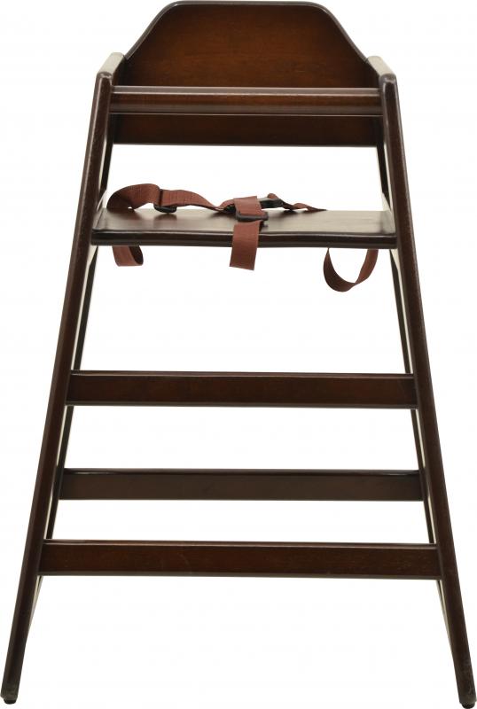 Omcan Commercial Walnut Wooden High Chair