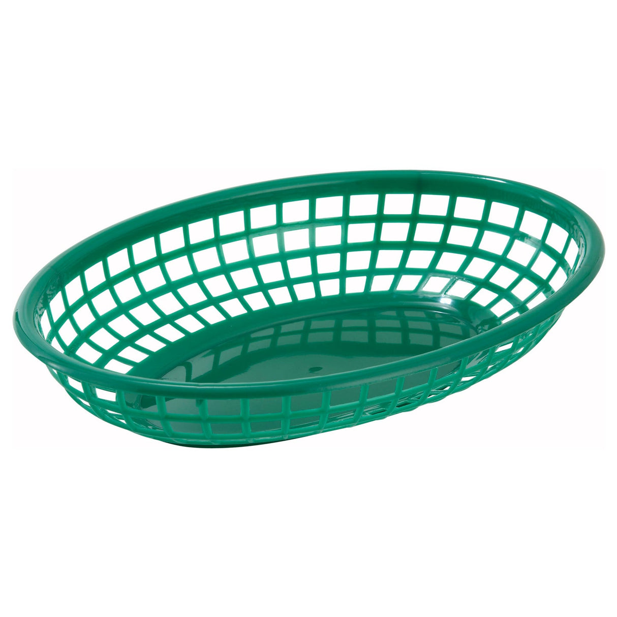 Winco PFB-10G - Oval Fast Food Basket, 9-1/2" x 5" x 2" - Green