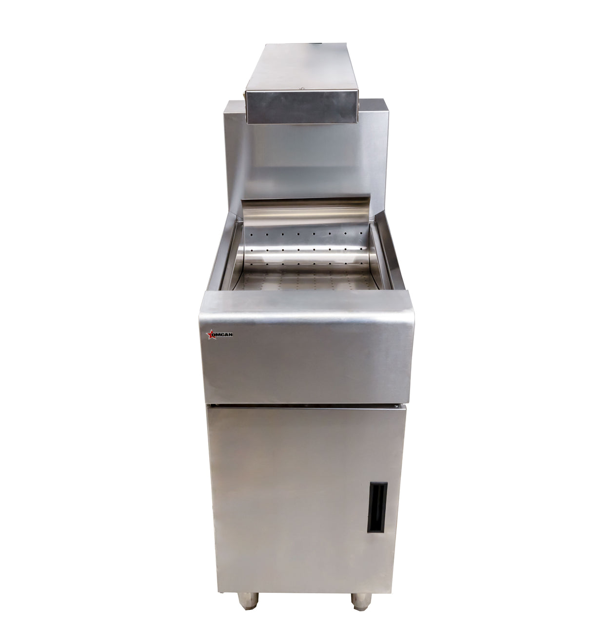 Omcan Portable Fry Dump Station Fried Food Warmer with Overhead Heating Lamp – 200W, 110V