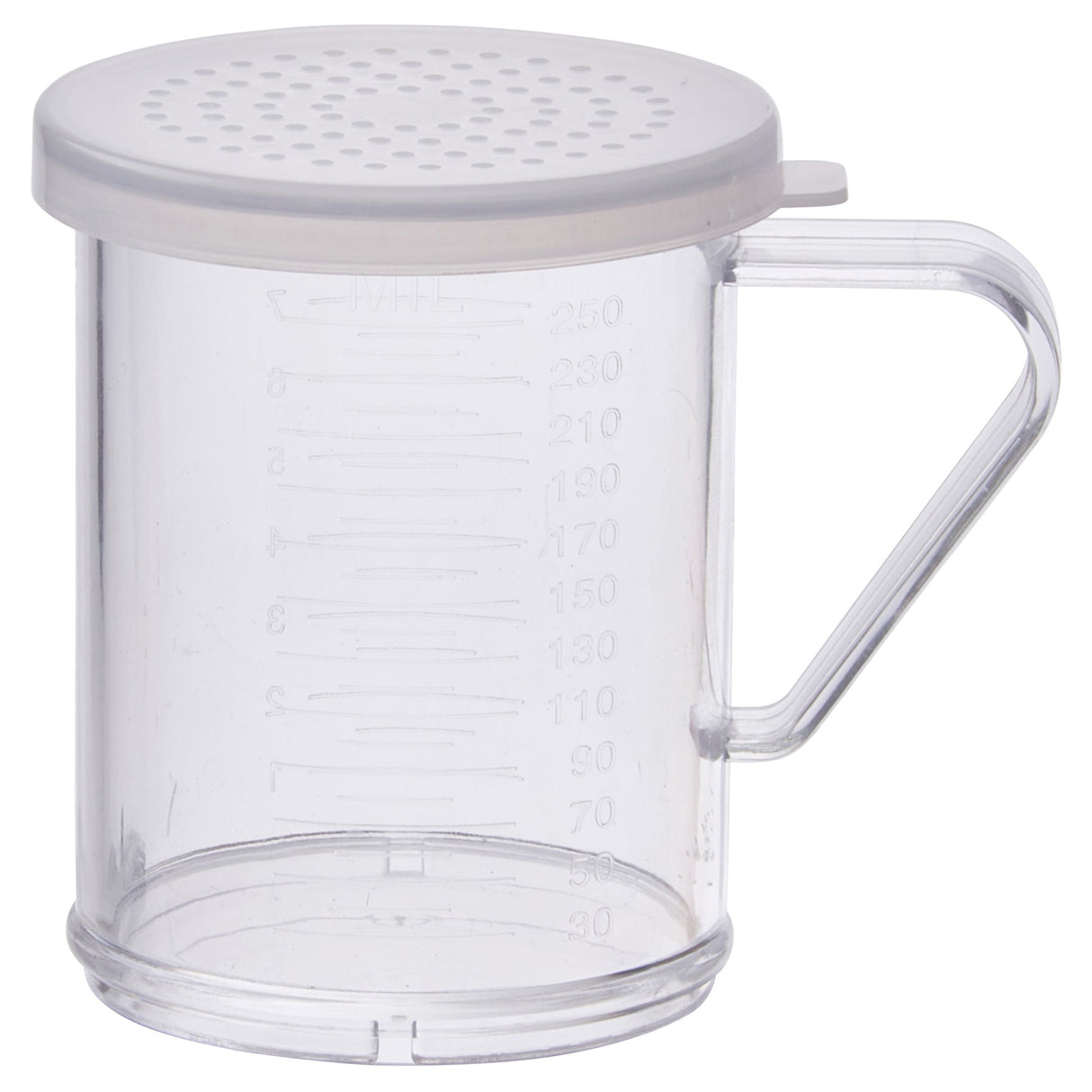 Winco PDG-10CM - 10 oz Dredge with Clear Snap-on Lid - Medium