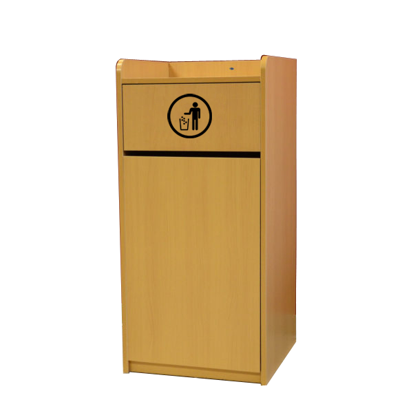 Omcan Trash Receptacle for 36 Gallon Bin – Natural Wood