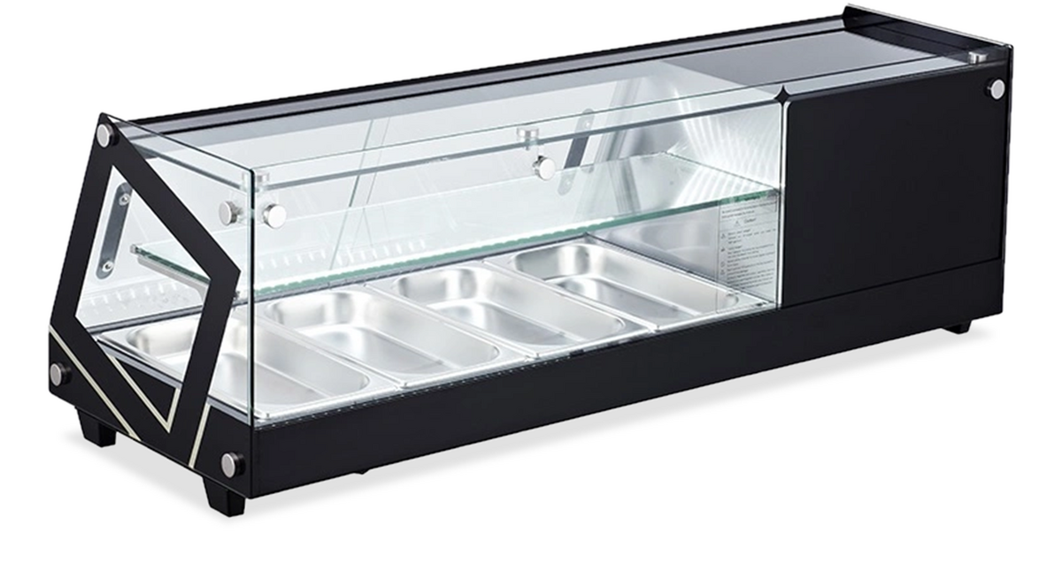 Omcan 45″ Refrigerated Sushi Showcase with Flat Glass and 1.55cu.ft. / 44L Capacity – 110V, 180W