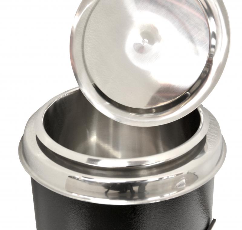 Omcan Black Soup Kettle with 6 QT capacity