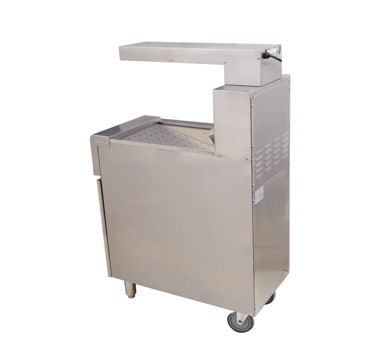 Omcan Portable Fry Dump Station Fried Food Warmer with Overhead Heating Lamp – 200W, 110V