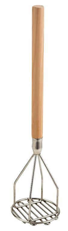 Omcan 4″ Round Potato Masher with 18″ Wooden Handle