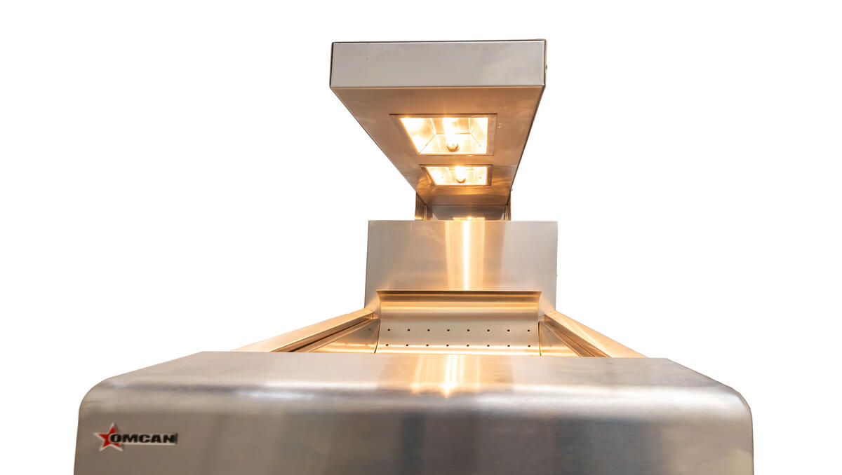 Omcan Portable Fry Dump Station Fried Food Warmer with Overhead Heating Lamp – 200W, 110V