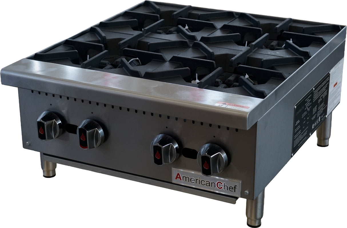 American Chef ACHT-24 - Gas Hotplate 24" 4 Burner, natural gas