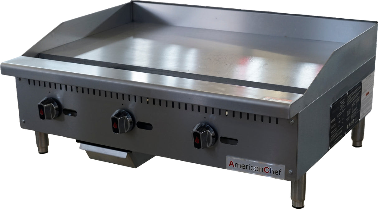 American Chef ACMG-36 - Counter Top 36" Manual Griddle Gas, natural gas