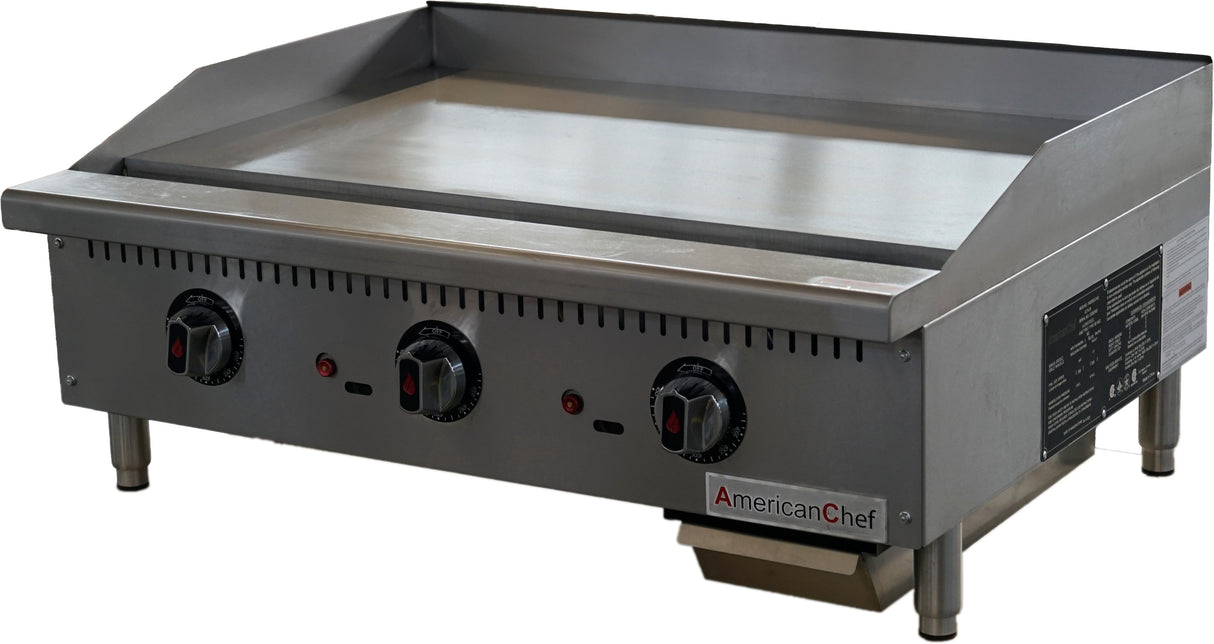 American Chef ACTG-36 - Counter Top 36" Thermostat Griddle with safety valve, natural gas