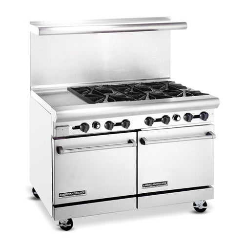 American Range AR12G-6B 48″ Propane Gas Range With 12″ Griddle - VRS Restaurant Equipment & Supply Store