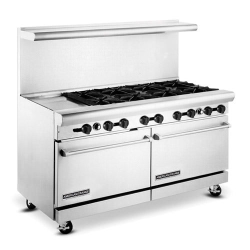 American Range AR12G-8B 60″ Natural Gas Range With 12″ Griddle - VRS Restaurant Equipment & Supply Store
