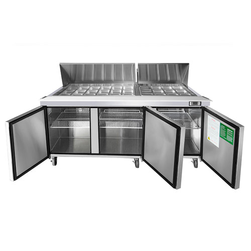 Atosa MSF8308GR 72" 3 Door Mega Top Prep Refrigerator