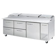 Blue Air BAPP93-D4LM-HC Pizza Prep Drawer -93" - VRS Restaurant Equipment & Supply Store