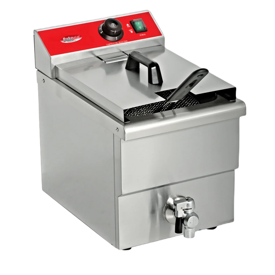 BakeMax BMFE010 Heavy Duty Countertop Single Mini Electric 6 Liter Fryer