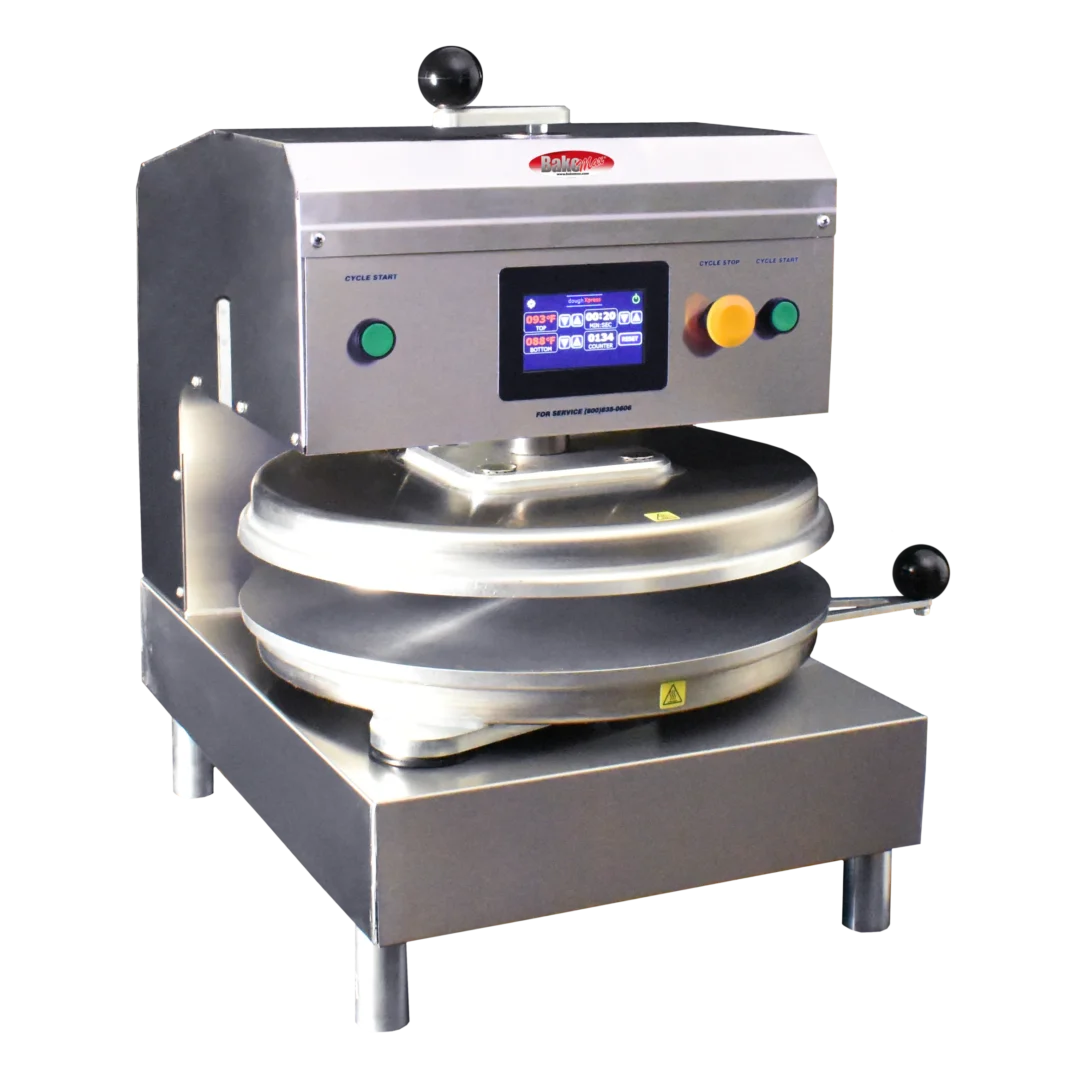 BakeMax BMTXE218SS Commercial Countertop Automatic Swing Away Dual Heat Dough Press