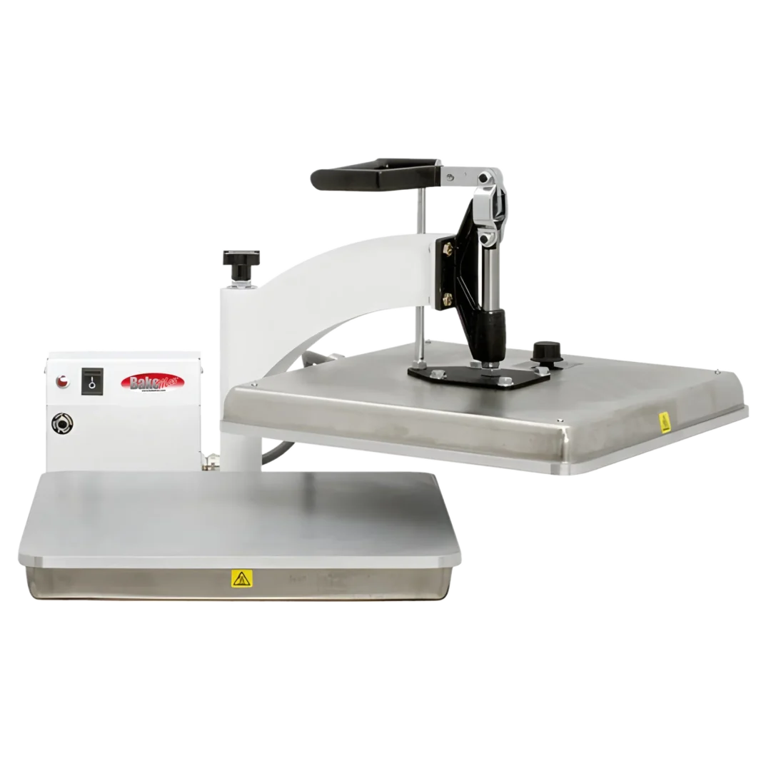 BakeMax BMTXM15 Countertop White Powder Coated Swing Away 15″ x 15″ Manual Dual Heat Tortilla Press