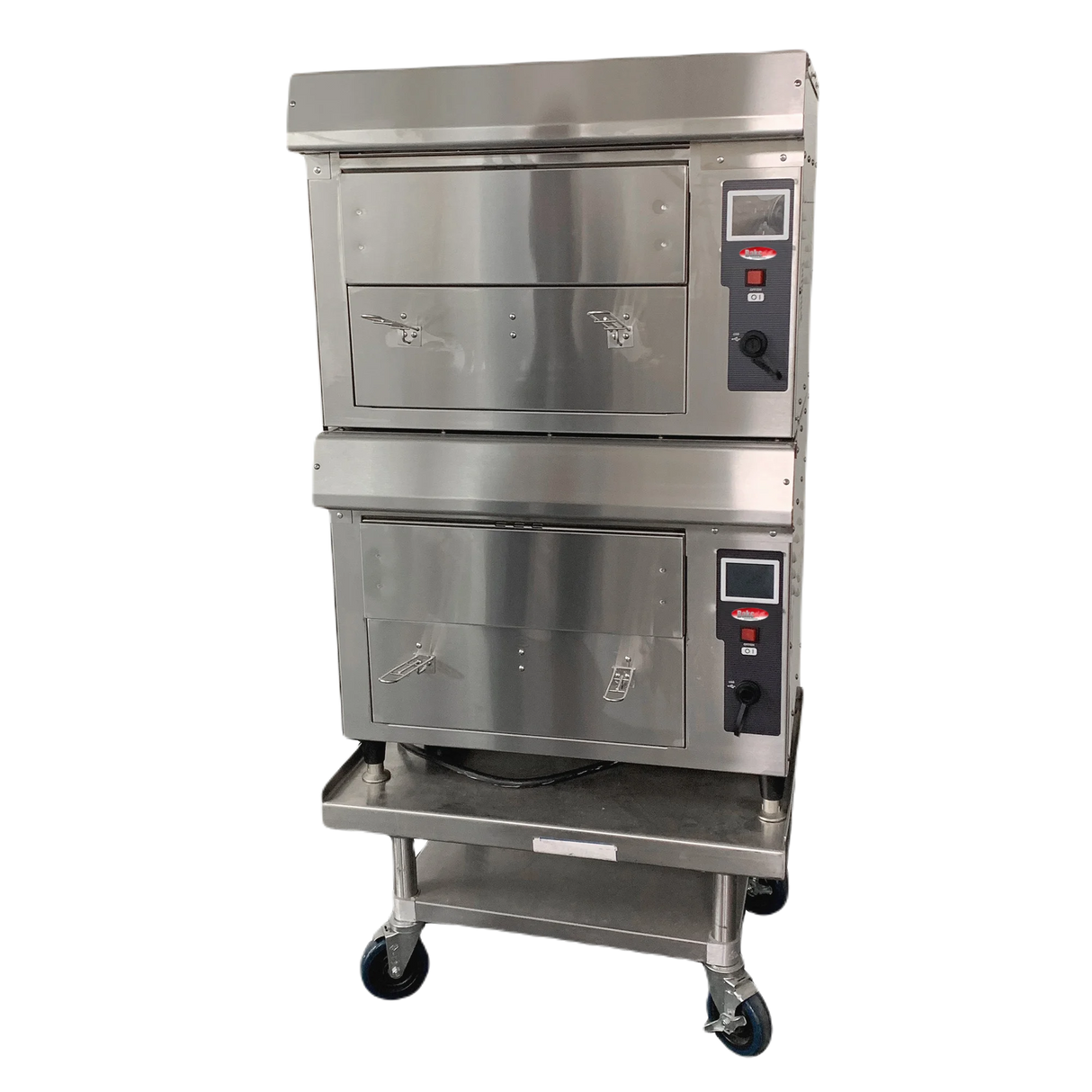 BakeMax BMDGF5 Commercial Floor Model Electric Double Stacked Greaseless Forced Air Fryer