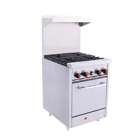 BakeMax BAS24O 24″ Propane Gas Range With 4 Open Burner - VRS Restaurant Equipment & Supply Store