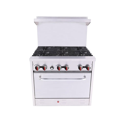 BakeMax BAS36O 36″ Natural Gas Range With 6 Open Burner - VRS Restaurant Equipment & Supply Store