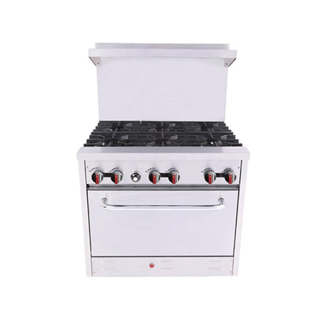 BakeMax BAS36O 36″ Natural Gas Range With 6 Open Burner - VRS Restaurant Equipment & Supply Store
