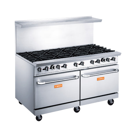 Brika BGR-10B 60″ Natural Gas Range With 10 Open Burner - VRS Restaurant Equipment & Supply Store