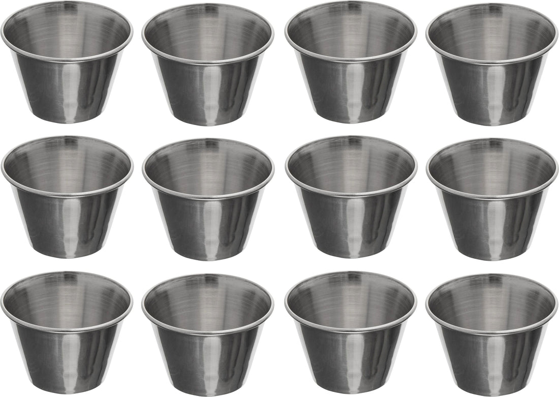 Browne 1.5 Oz Stainless Steel Cocktail Sauce Cup Pack of 12 - 515058