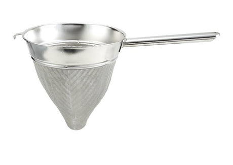 Winco Hollow Handle Stainless Steel Bouillon Strainer With Extra Fine Mesh - VRS Restaurant Equipment & Supply Store