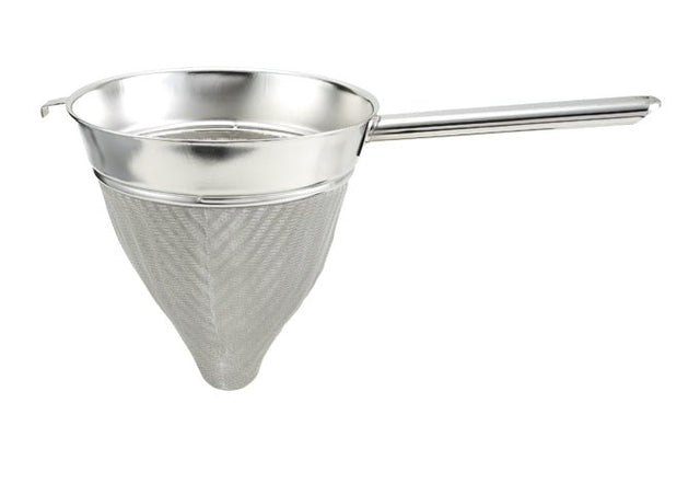 Winco Hollow Handle Stainless Steel Bouillon Strainer With Extra Fine Mesh - VRS Restaurant Equipment & Supply Store
