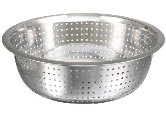 Winco Chinese Style Colanders, Stainless Steel, 2.5 Mm - VRS Restaurant Equipment & Supply Store