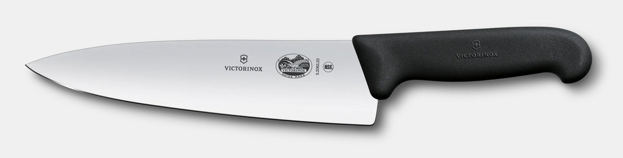 Victorinox Chef's Knife With 8" Blade, Black Fibrox Pro Handle 5.2063.20-X4