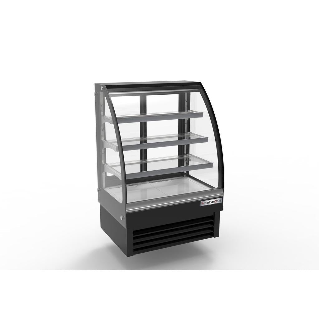 American Chef 35″ Curved Glass Floor Refrigerated Display Case DCC35 - VRS Restaurant Equipment & Supply Store