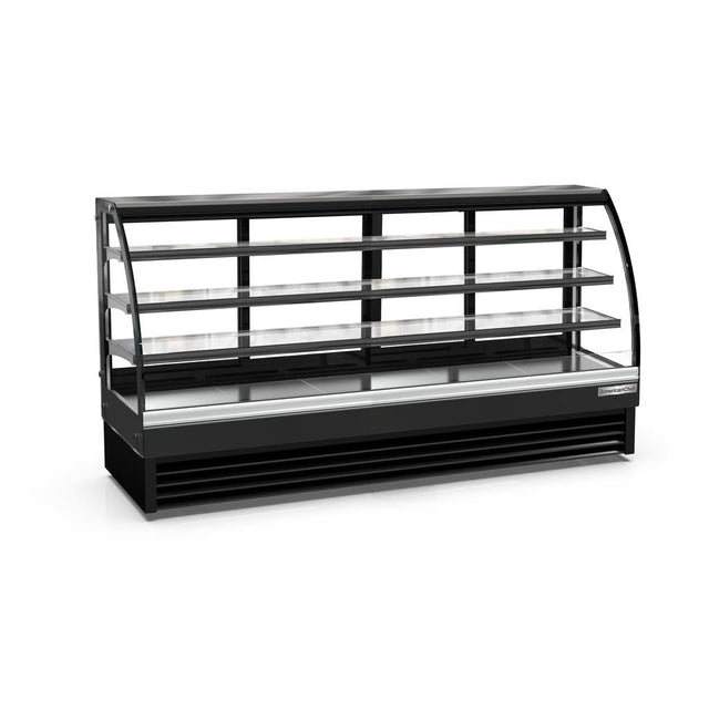 American Chef 80″ Curved Glass Floor Refrigerated Display Case DCC80 - VRS Restaurant Equipment & Supply Store