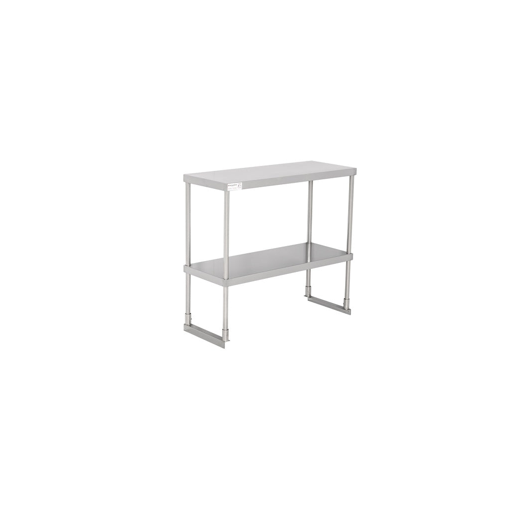 American Chef 14" x 36" Double Tier Stainless Steel Overshelf - DOV-1436