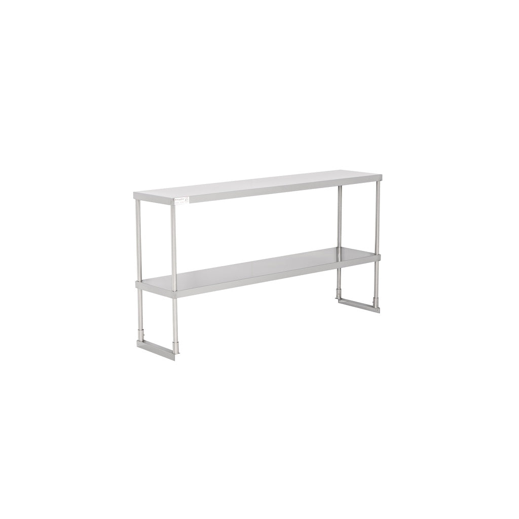 American Chef 14" x 60" Double Tier Stainless Steel Overshelf - DOV-1460