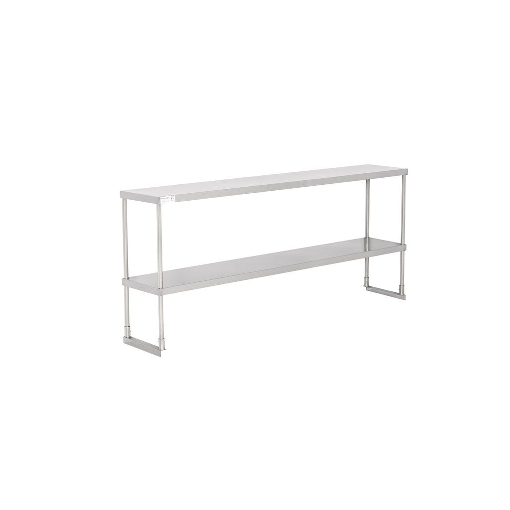 American Chef 14" x 72" Double Tier Stainless Steel Overshelf - DOV-1472
