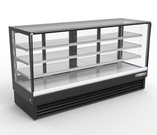 American Chef 94″ Square Glass Floor Refrigerated Display Case DCS94 - VRS Restaurant Equipment & Supply Store
