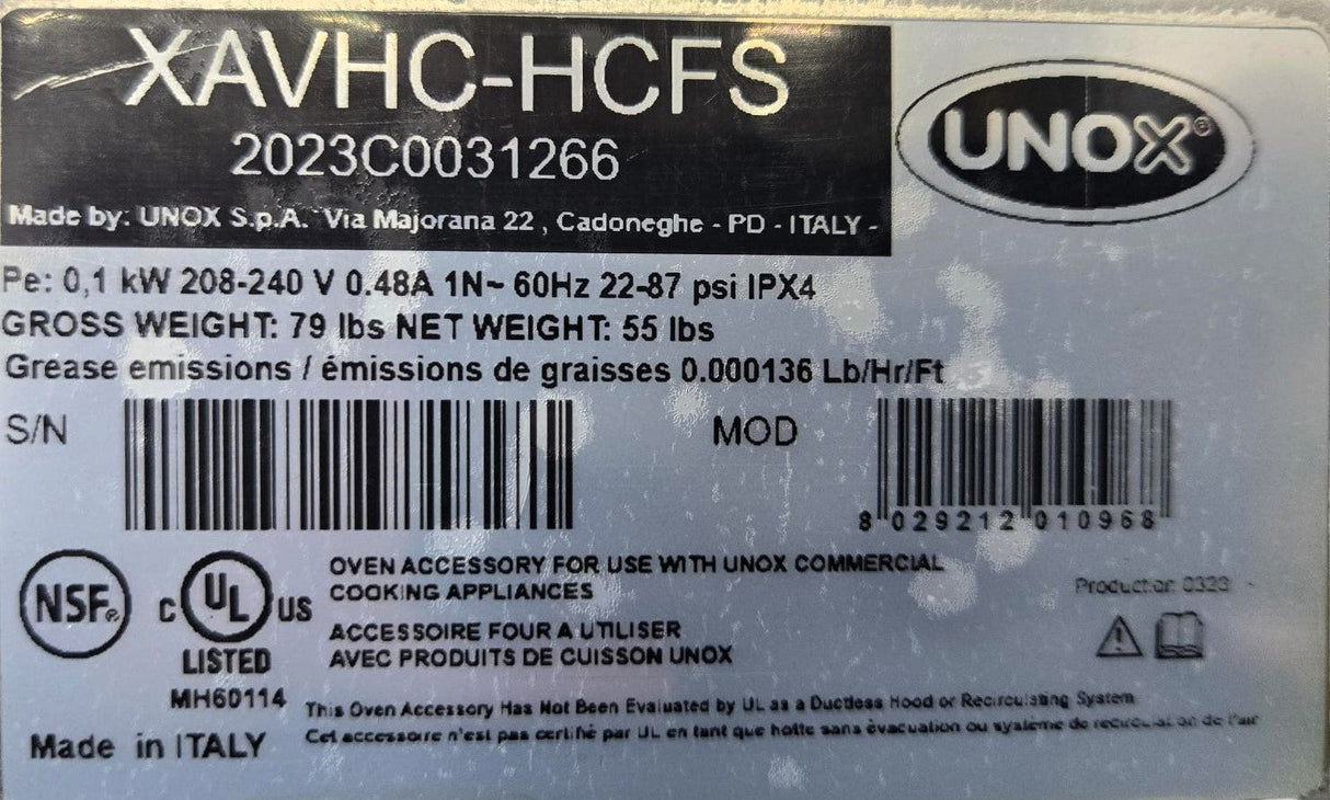 Unox XAVC-06FS-EPRM and XAVHC-HCFS Combi Oven - Electric